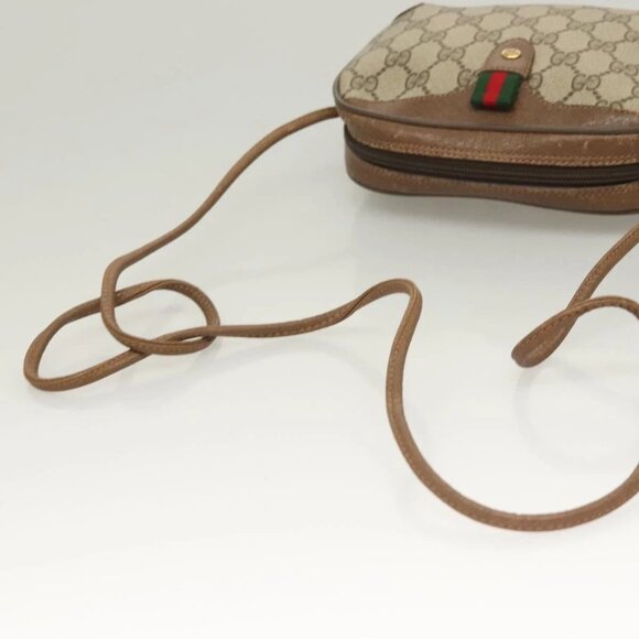 GUCCI GG Supreme Web Sherry Line Bag PVC Beige Gold 89 02 066 Auth BA3786 - Picture 8 of 16